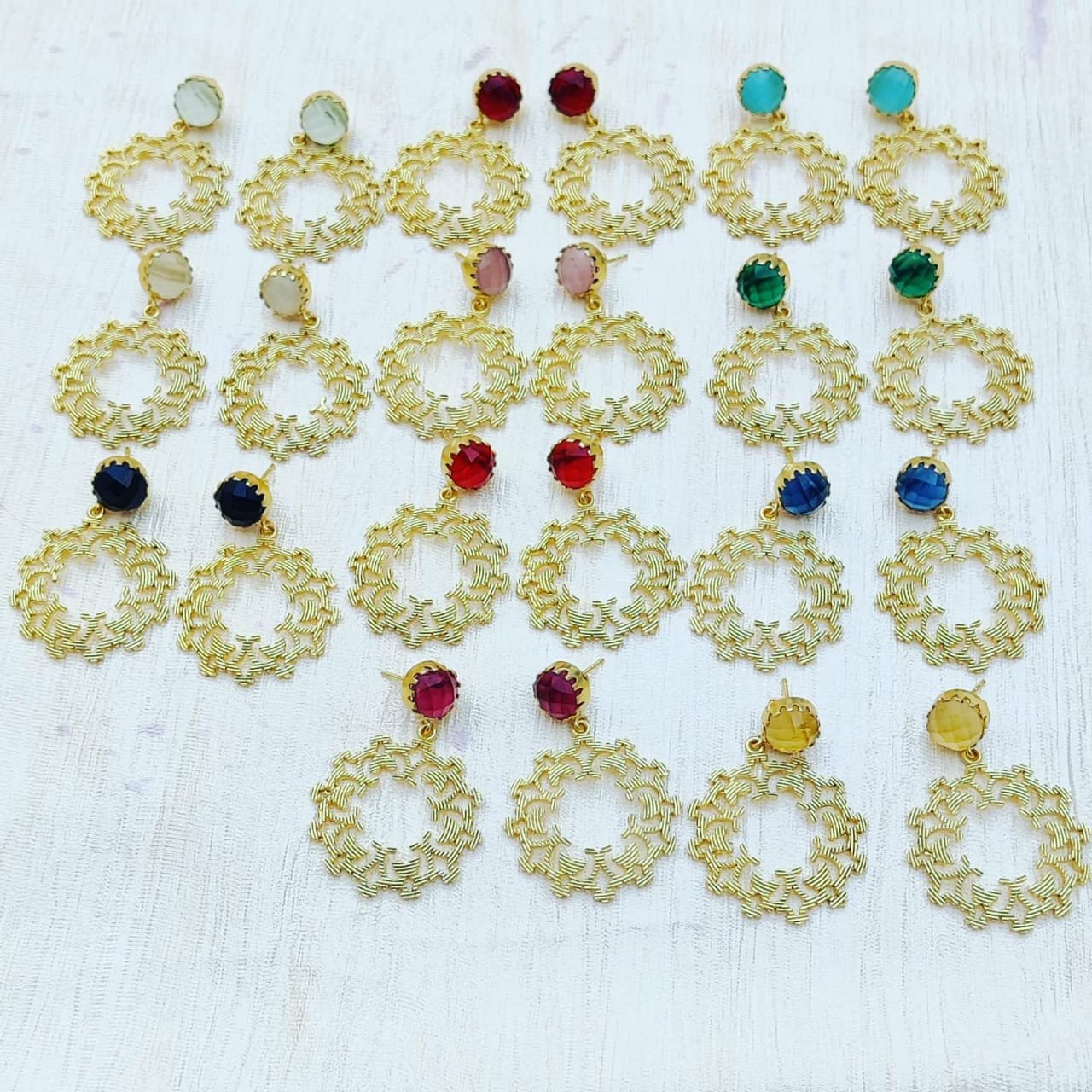gold filigree drop earrings, - Image 4