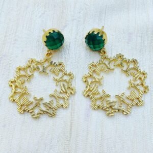 gold filigree drop earrings,