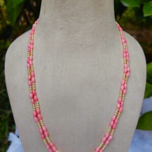 Taiwan Coral Rice-Shaped and syrosky pearl Necklace